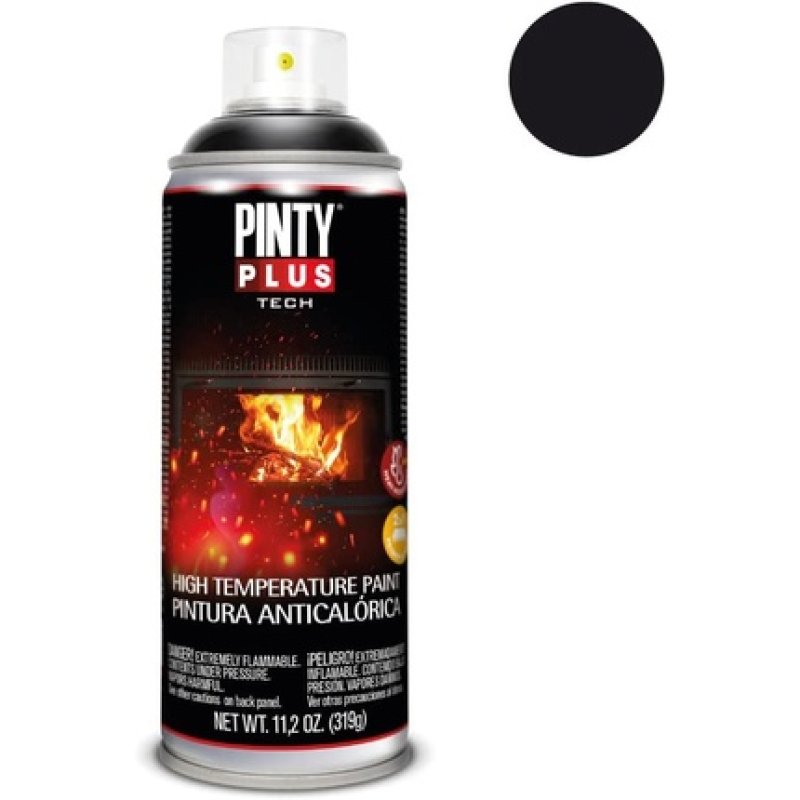 Pinty Plus - Tech - High Temperature Paint - 400ml - 204 - Black Matt - A104