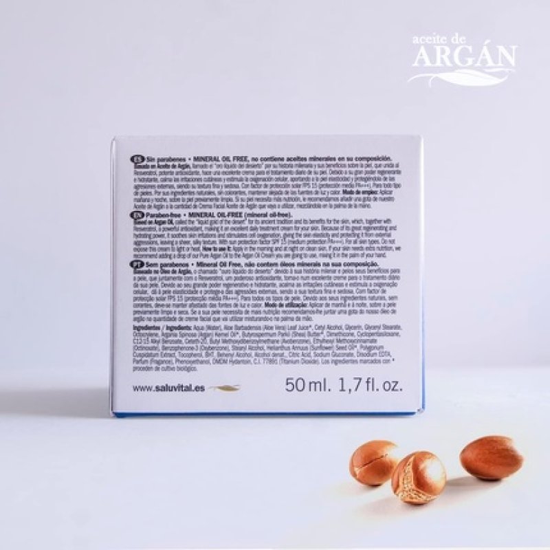 Saluvital Argan Oil Facial Cream with SPF 15 Sun Protection