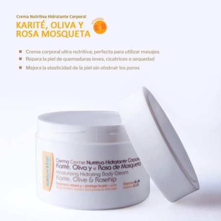 Saluvital Nourishing Moisturizing Body Cream with Shea Butter, Olive, and Rosehip