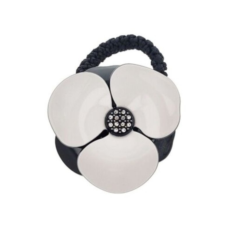 Hair Tie Araban Flower Black White