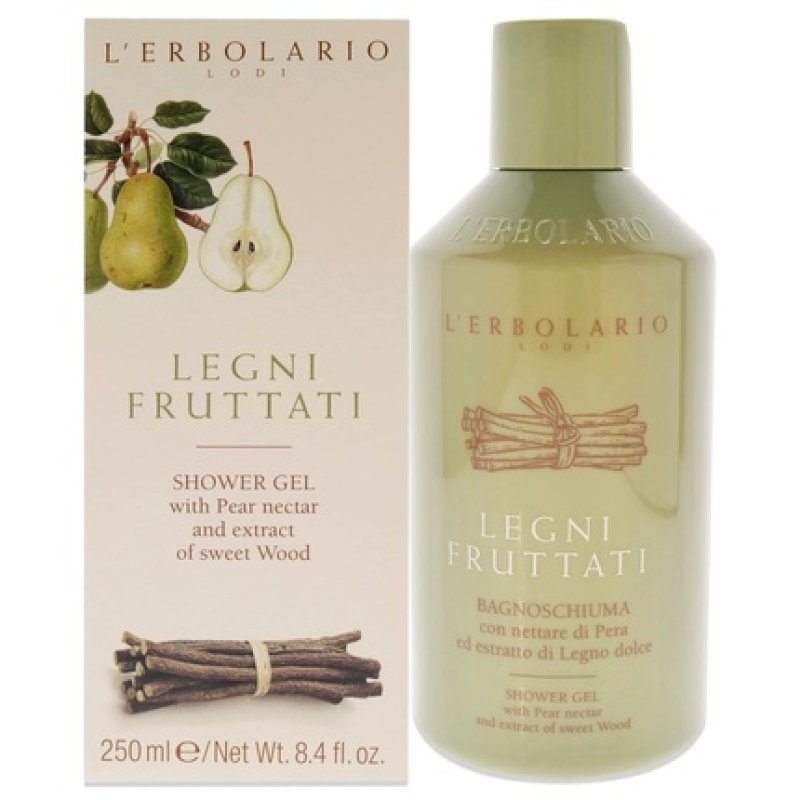 L'Erbolario Fruity Woods Shower Gel with Pear Nectar and Sweet Wood Extract 8.4 oz
