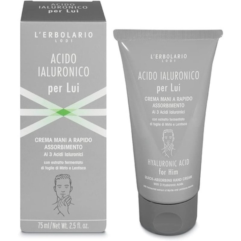 Lerbolario Hyaluronic Acid Quick-Absorbing Hand Cream for Men 2.5 Oz