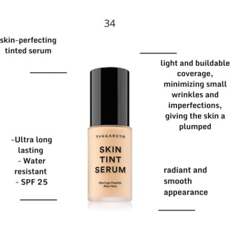 Evagarden Skin Tint Serum 34 Cream for Women 1oz Makeup