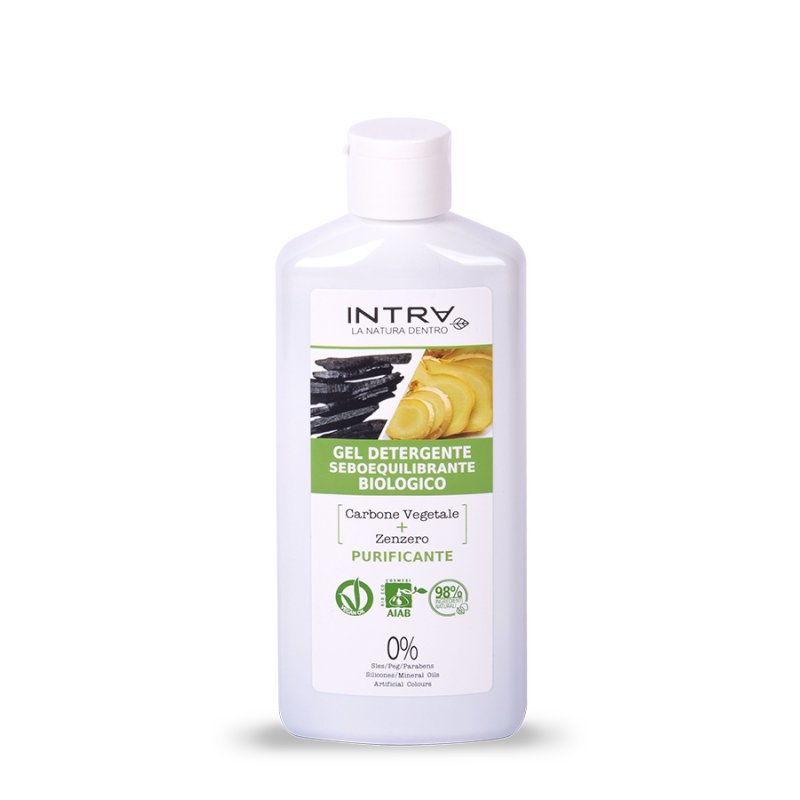 Intra Activated Charcoal & Ginger Organic Sebum-balancing Cleansing Gel 200ml