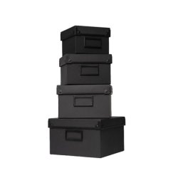 Depot Gift Boxes Set - Black Cardboard Boxes In Various Sizes