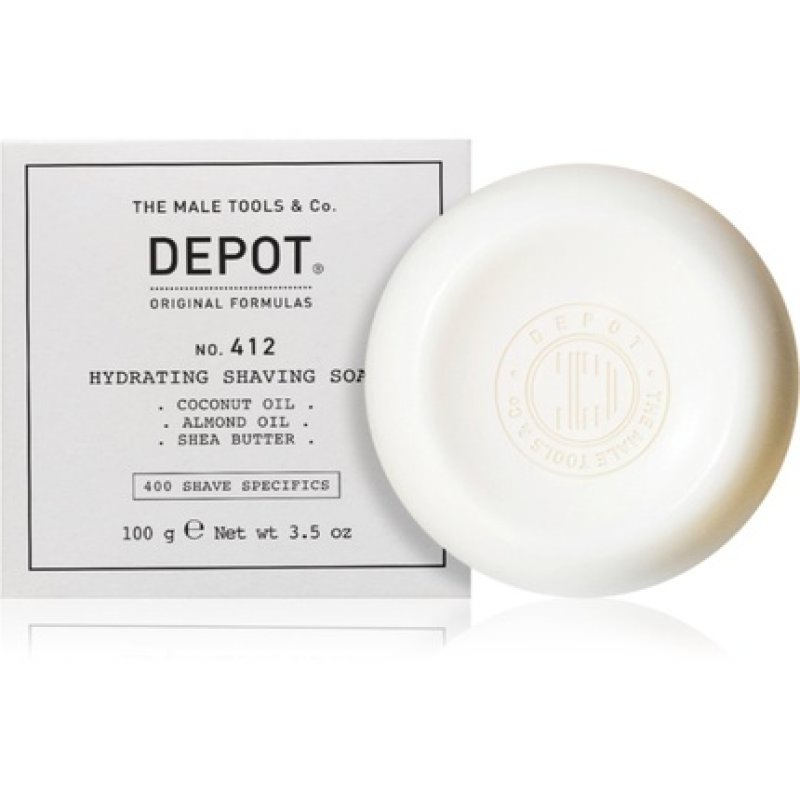 DEPOT Hydrating Shaving Soap 100g - Specific for traditional shaving with brush, keeps skin soft and hydrated