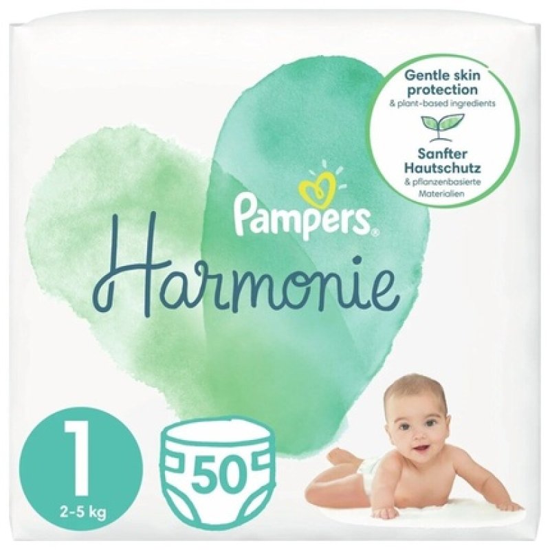 Pampers Harmonie Diapers Size 1-NEWBORN 50 Pieces