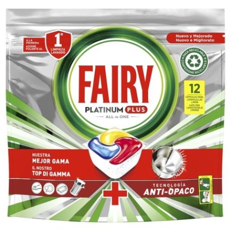 Fairy Tabs Platinum Plus Lemon Dishwasher Tablets - 12 Pack
