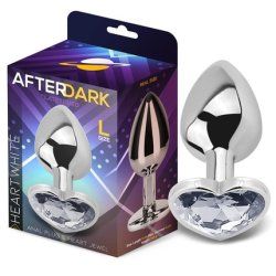 White Heart Jewel Anal Plug Size L