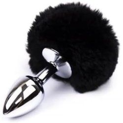 Black Pom Pom Anal Plug Size S