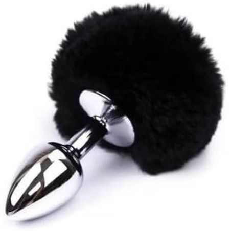 Black Pom Pom Anal Plug Size S