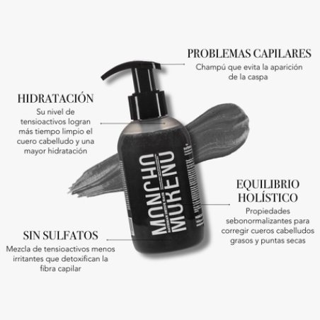 MONCHO MORENO Bathman Detox Hair Activated Charcoal Shampoo for Oily and Dry Ends 250ml