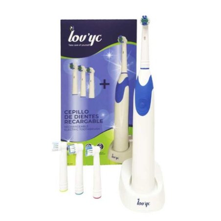 LOVYC Rechargeable Electric Toothbrush with 4 Brush Heads