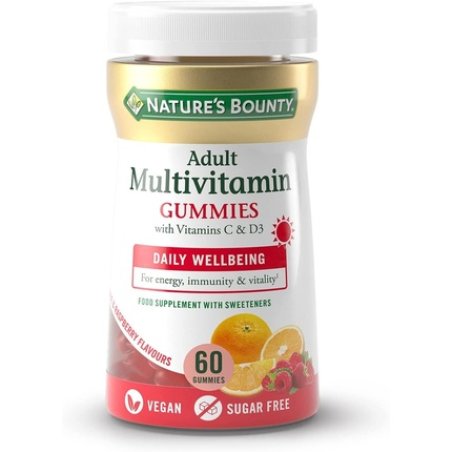 Nature's Bounty Adult Multivitamin Gummies with Vitamin B6, B12, D3, C and Biotin 60 Gummies