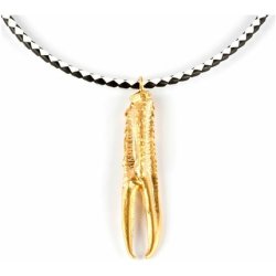 Tuent Luxe Women's Necklace Brass Flash Plated Gold Leather 38cm