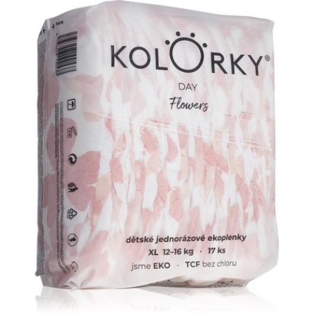 Kolorky Day Flowers Disposable Diapers - XL (Extra Large) 12-16 Kg, 17 pcs