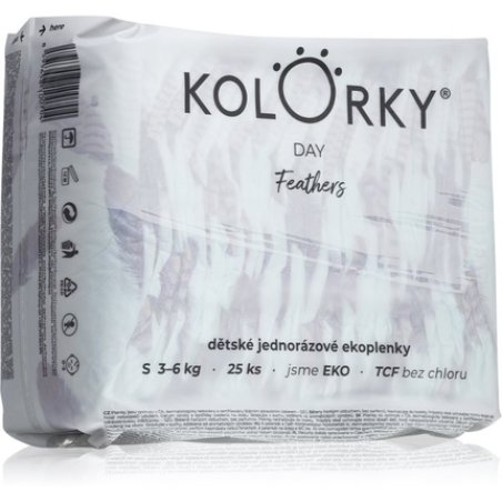 Kolorky Day Feathers Disposable Diapers - Size S (3-6 Kg), 25 pcs