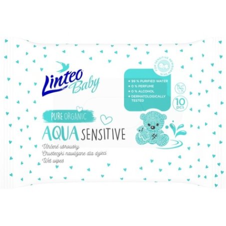 Linteo Aqua Sensitive Baby Wet Wipes 10 pcs