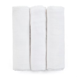 Petite&Mars Moussy Cloth Diapers Total White 68 x 68 cm - Pack of 3