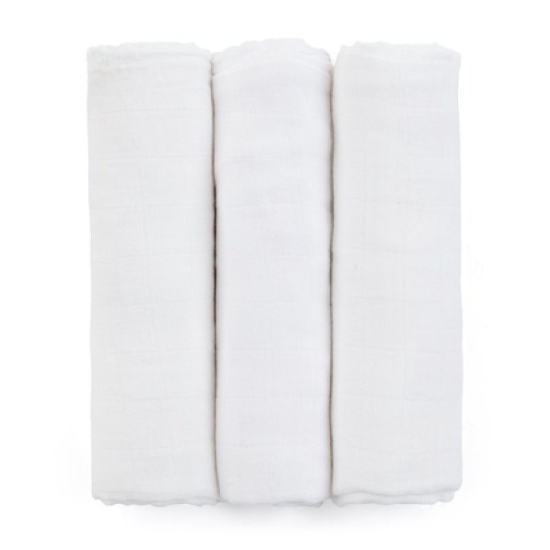 Petite&Mars Moussy Cloth Diapers Total White 68 x 68 cm - Pack of 3