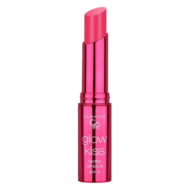 Golden Rose Cosmetics Glow Kiss Tinted Lip Balm with SPF15 Vegan Formula Berry Pink