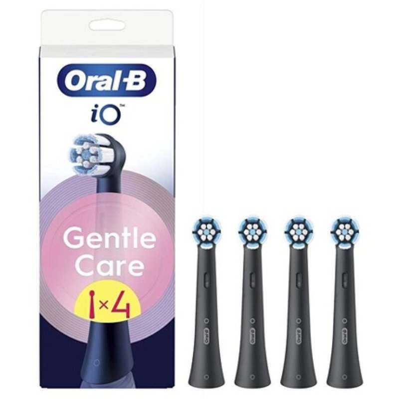 Oral B Io Gentle Care Black Brush Heads - 4 Pieces
