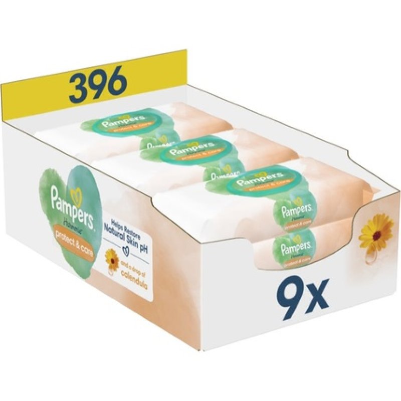 Pampers Harmonie Protect&Care Baby Wipes - Calendula-infused, 396 wipes