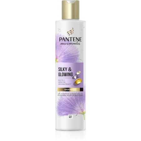 Pantene Pro-V Miracles Silky & Glowing Shampoo - 250 ml, Keratin Regenerating