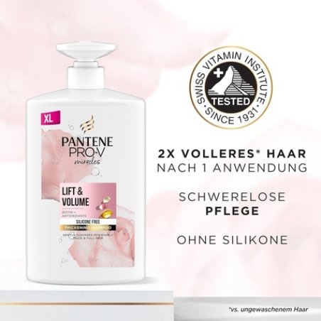 Pantene Pro-V Lift & Volume Thickening Shampoo with Biotin Silicone-Free 1000ml Pump Dispenser