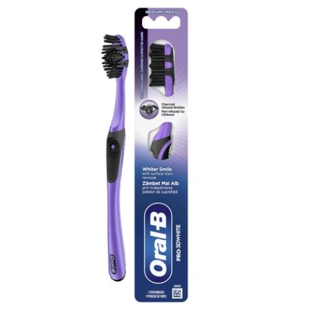 Oral B Oral-B Pro-3dwhite Charcoal Manual Toothbrush Deep Clean & Whitening