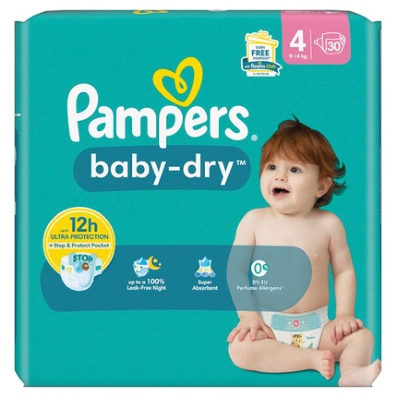 Pampers Baby Dry Size 4 Maxi 9-14 Kg - 30 Pieces