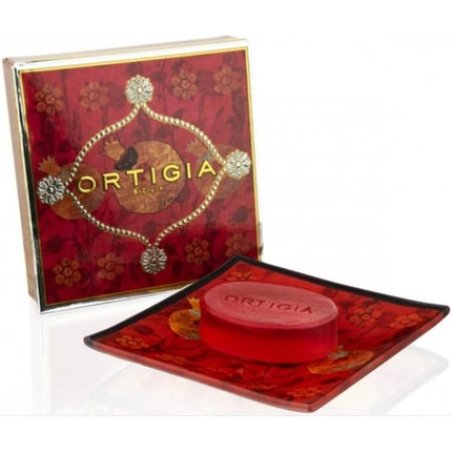 Ortigia Pomegranate Soap 40g with Dish