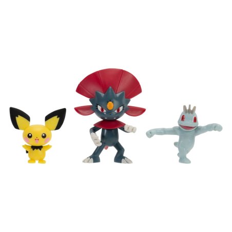 Pokémon pack 3 figurines First Partner Battle Figure Set Pichu, Machoc & Dimoret