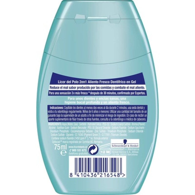 Licor del Polo 2 in 1 Toothpaste Fresh Breath 75ml