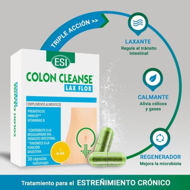 Colon Cleanse Lax Flor Supplement with Prebiotic Fiber and Natural Extracts