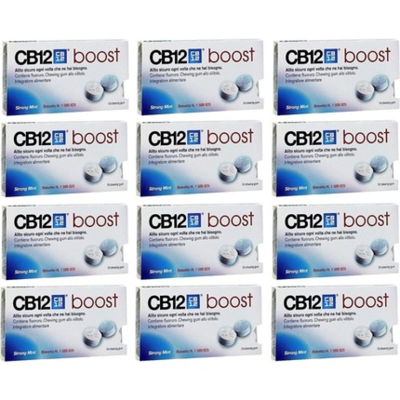 CB12 Boost Sugar-Free Chewing Gum Strong Refreshing 10 Pieces 20g