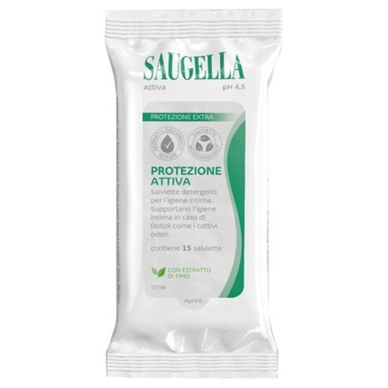 Saugella Active Wipes 15 Pack