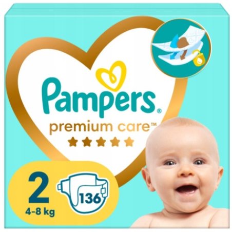 Pampers Premium Care Size 2 Diapers 136 Pcs 4-8 Kg