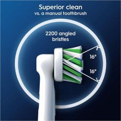Oral-B Pro Cross Action Electric Toothbrush Head X-Shape and Angled Bristles for Deeper Plaque Removal 8 Toothbrush