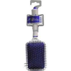 Professional Rectangular Pneumatic Hair Brush with Plastic Bristles and Ball Tips