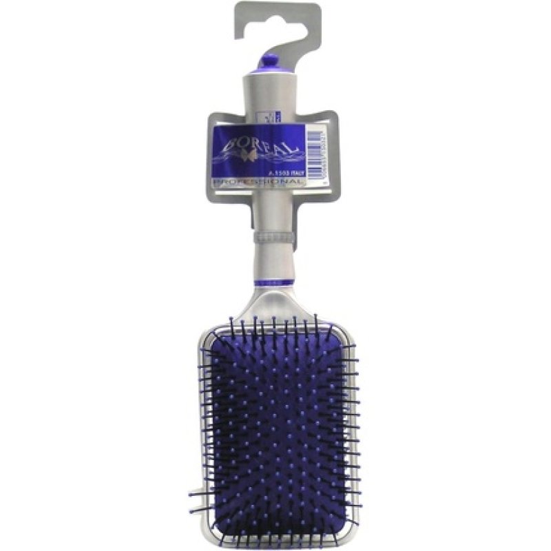 Professional Rectangular Pneumatic Hair Brush with Plastic Bristles and Ball Tips
