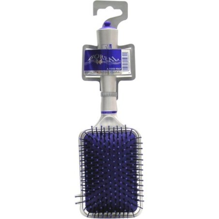 Professional Rectangular Pneumatic Hair Brush with Plastic Bristles and Ball Tips