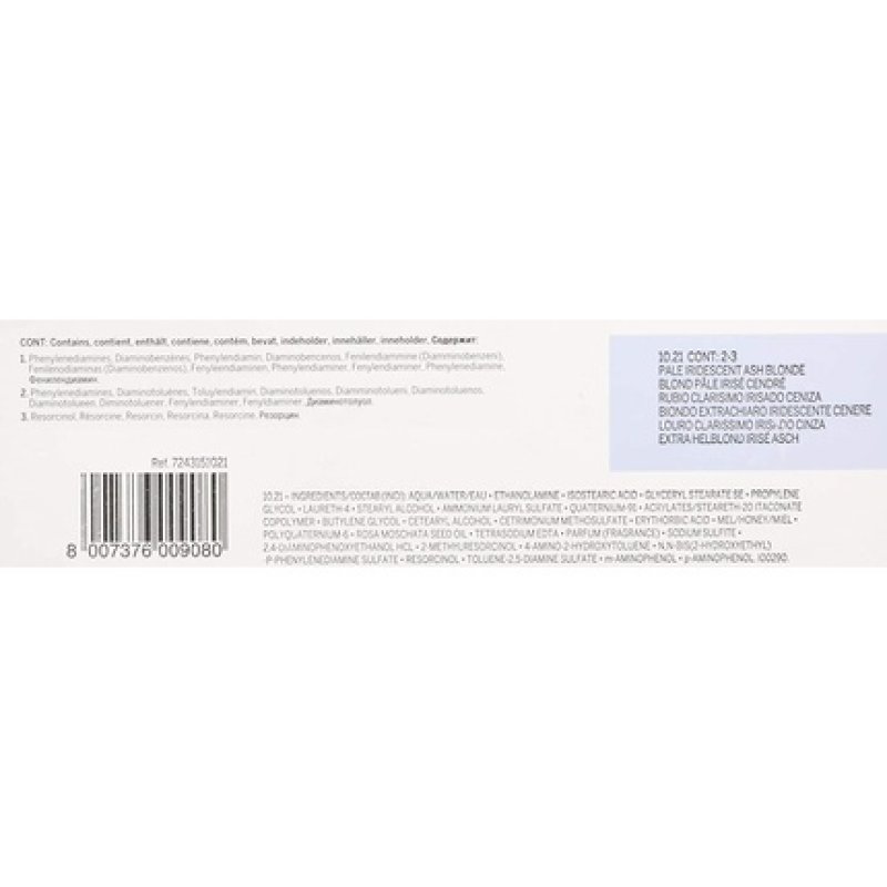 Revlon Professional Revlonissimo Colour Sublime Permanent Hair Colour No. 10.21 Iridescent Ash Extra Light Blonde 75ml