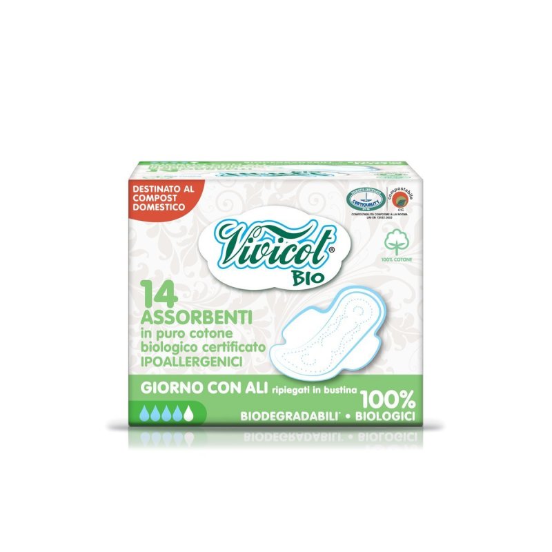 Sanicot Winged Ultrathin Sanitary Pads in Pure Cotton, Day wing, 14 pcs