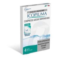 Icopiuma Postoperative Sterile Waterproof Adhesive Tablets 10x15cm - Pack of 4