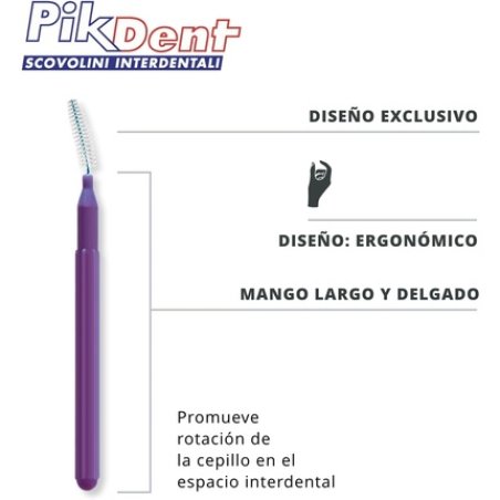 Pikdent Interdental Brushes with Coated Steel Core and Tynex Bristles Size 3 Yellow 0.6mm Cylindrical 10 Brushes