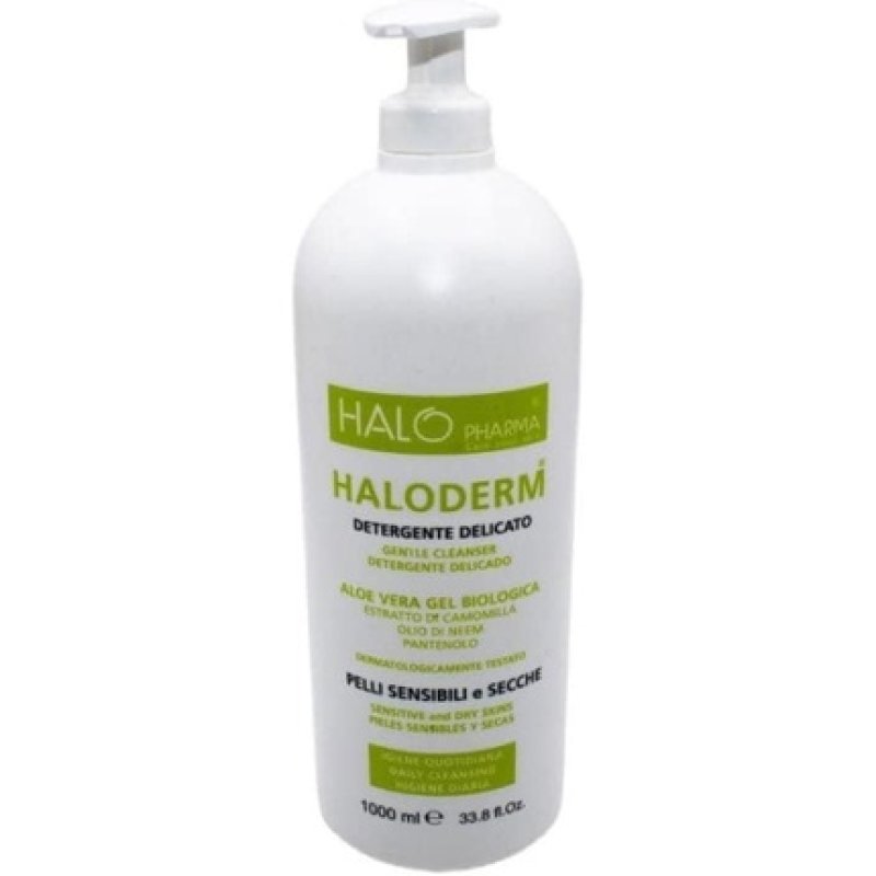 Halo Pharma Haloderm Delicate Detergent 1L HDPE2 Bottle with C/PP92 Cap