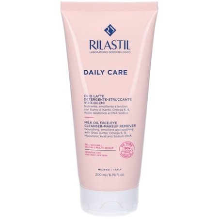 Rilastil Daily Care Face and Eye Cleansing Milk with Shea Butter and Hyaluronic Acid