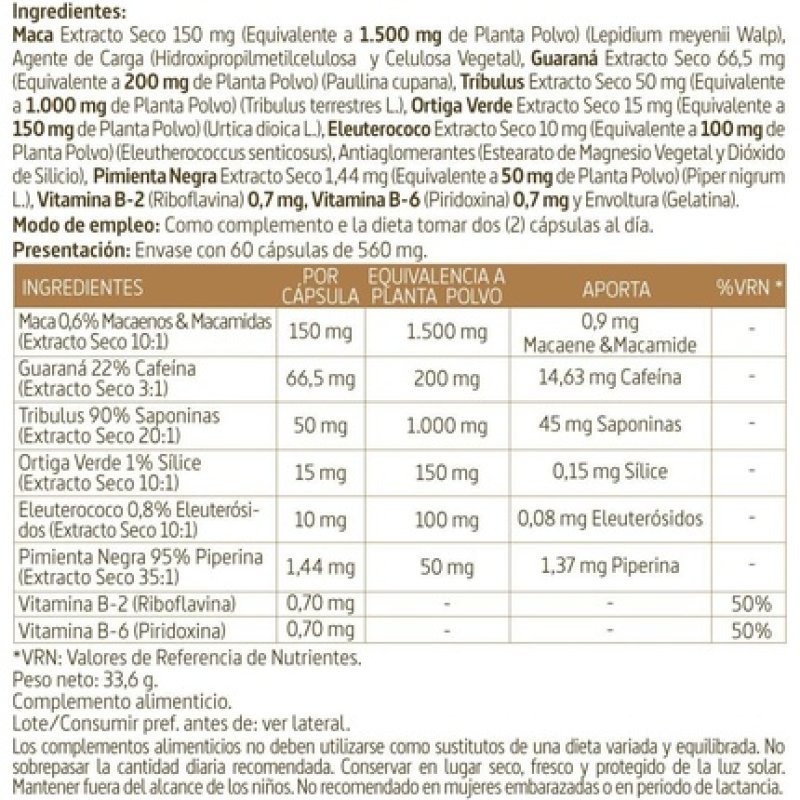 Nature Essential Make-Up Complex 3000mg with Guarana and Tribulus