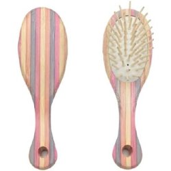 BIFULL Mini Striped Brush Bamboo Oval PUA Wood Black White Standard